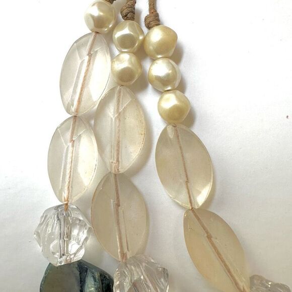 Chico's Luisa blue abalone multi strand statement necklace - Picture 12 of 13